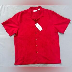 Caribbean Red Casual Button-Down Shirt